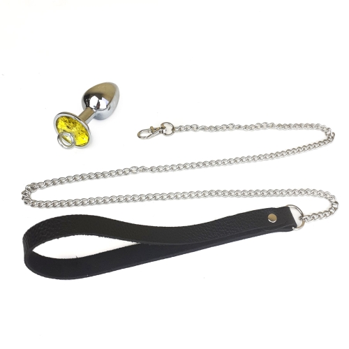 Металева анальна пробка Art Of Sex Metal Anal Plug with Leash size L з повідцем - 3