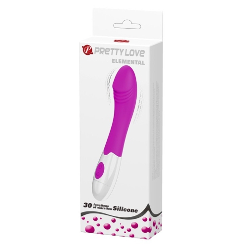 Вібратор для точки G ребристий біло-фуксія Lybaile Pretty Love Elemental Vibrator - 9