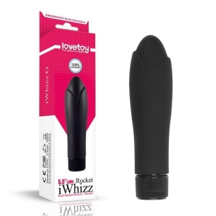 Вібростимулятор вагінальний водонепроникний чорний Lovetoy iWhizz Rocket 