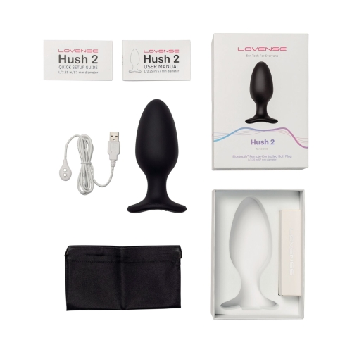 Анальна вібропробка чорного кольору з керуванням зі смартфона Lovense Hush 2 розмір L - 3