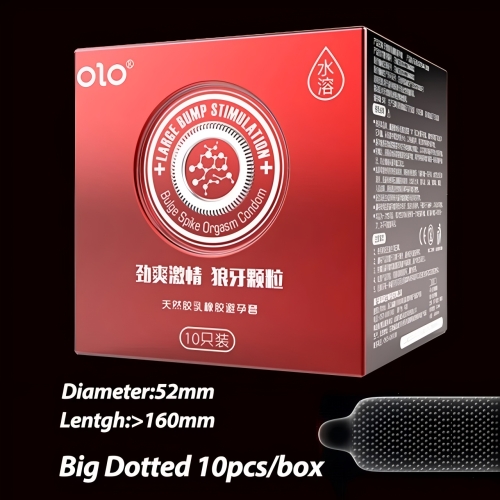 Латексные тонкие текстурированные презервативы OLO Large bump stimulation 10 штук - 2