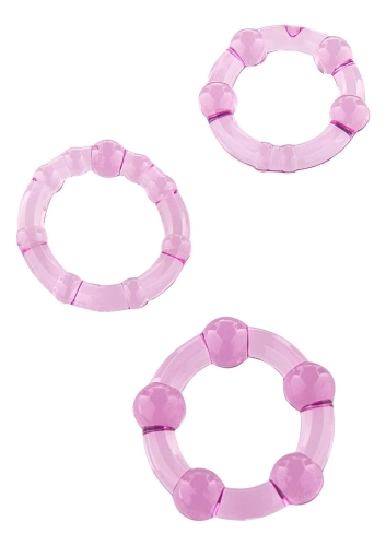 Набор из 3 шт эрекционных колец без вибрации фиолетовые STAY HARD - Three Rings Purple - 2