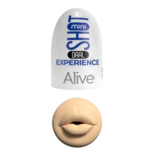 Карманный мастурбатор ротик бежевый Alive Mini Shot Oral Experience