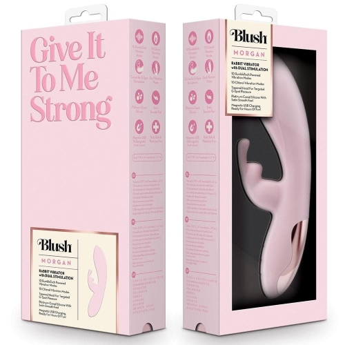 Вибратор кролик для точки G и клитора розовый Blush Morgan - 9