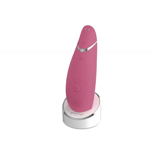 Безконтактний стимулятор клітора малиновий Womanizer Premium - 2