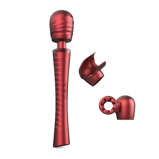 Вибромассажер Ванд со сменными насадками красный Manwan MAN.WAND EDGY Velvet Red