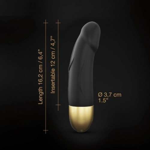 Вибратор для точки G водостойкий черный Dorcel Real Vibration S Gold - 5