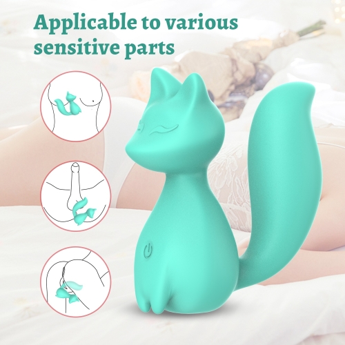 Міні-вібратор кліторальний у формі лисиці бірюзовий Every Night Toys Doris 10 режимів вібрації - 2