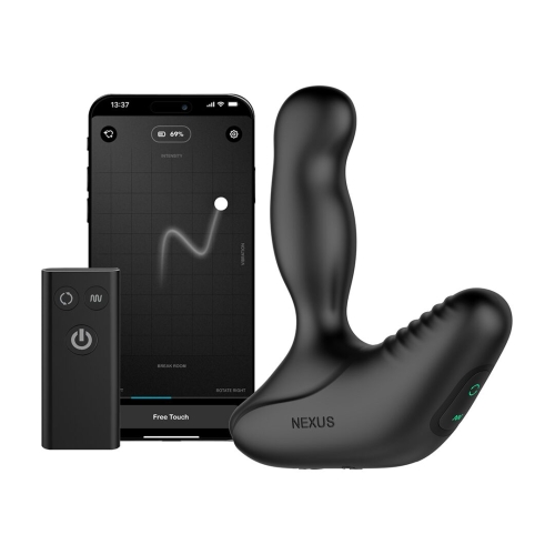 Смарт вібромасажер для простати з пультом керування чорного кольору Nexus Revo Stealth with APP - 1