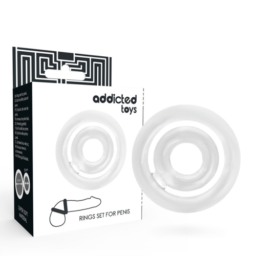 Ерекційне кільце на член силікон білого кольору Addicted Toys Potenz C-Ring Set For Penis - 1