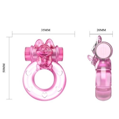 Віброкільце для продовження ерекції з стимулятором клітора LYBAILE Vibrator &amp; condom - 6