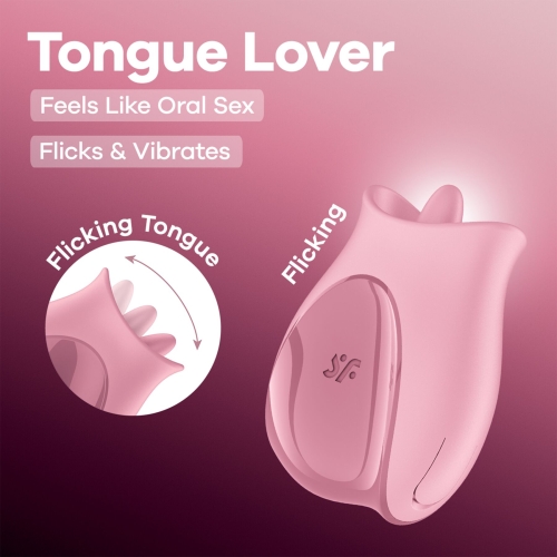 Клиторальный вибратор с подвижным язычком розовый Satisfyer Tongue Lover - 6