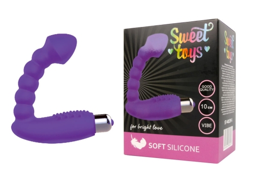 Анальний вібратор зі стимуляцією клітора SWEET TOYS Фіолетовий L 10 см D 19x30 см - 1