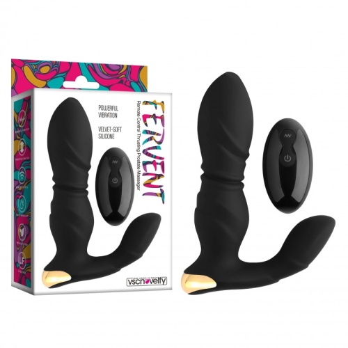 Вібростимулятор для простати Fervent Remote Control Thrusting Prostate Massager чорного кольору - 1