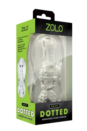 Мастурбатор з пухирцями для чоловіків прозорого кольору Zolo Gripz Dotted - 2