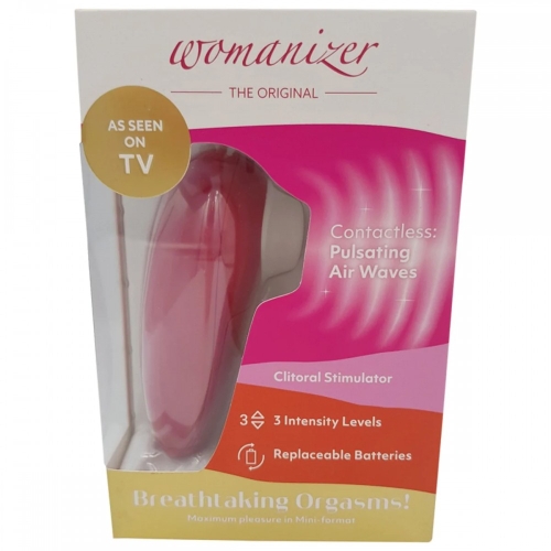 Вакуумний кліторальний стимулятор червоного кольору WOMANIZER Mini Wine - 12