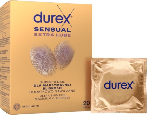 Презервативы без латексу Durex Sensual No Latex Regular Fit 20 штук - 1