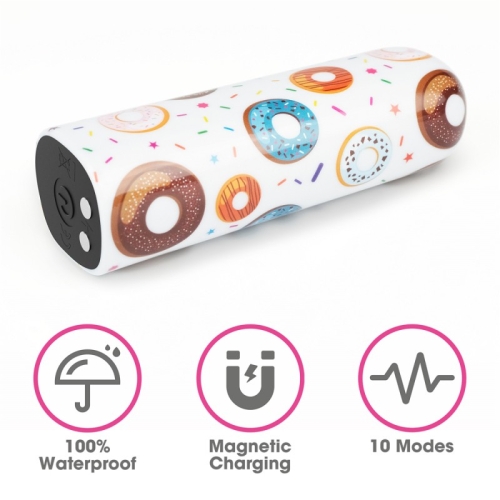 Компактный вибратор для клитора с принтом Lovetoy Rechargeable Donut Massager - 3
