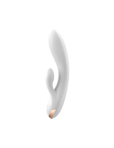 Вибратор кролик для стимуляции точки G и клиторальными ушками белый Satisfyer Double Flex - 2