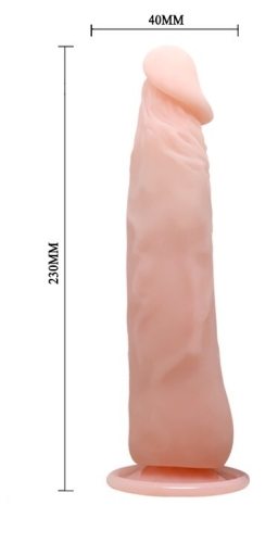 Вібратор на присосці реалістичний тілесний Vibrating Cock - 5