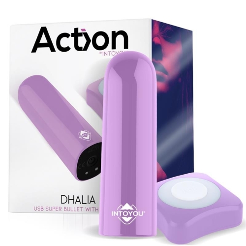 Віброкуля для стимуляції клітора фіолтетового кольору Action Dhalia Super Vibrating Bullet - 1