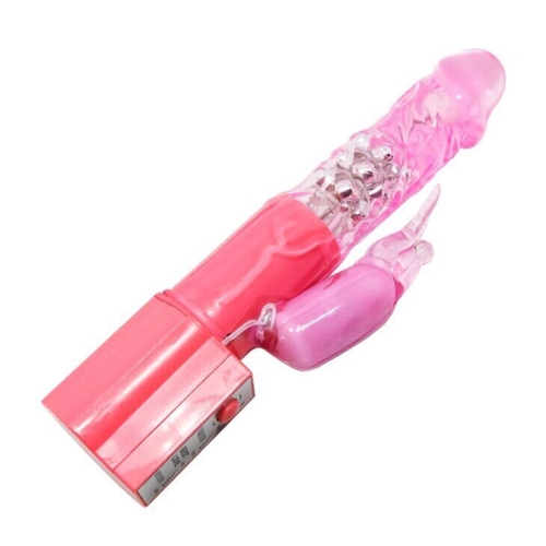 Вібратор з кліторальним відростком рожевий Lybaile Cute baby vibrator - 4