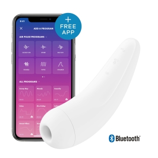 Вакуумный клиторальный стимулятор смарт Satisfyer Curvy 2+ White