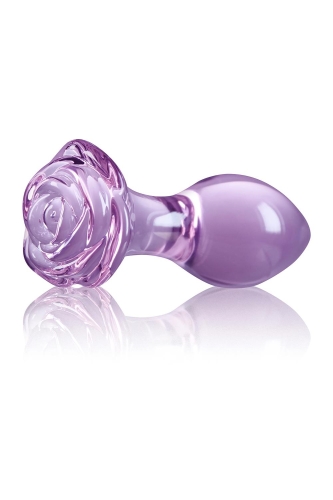 Анальний скляний затор фіолетового кольору NS Novelties Crystal rose - 4