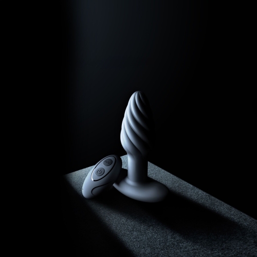 Анальная пробка рельефной форми с вибрацией Dorcel SPIN PLUG черная - 6