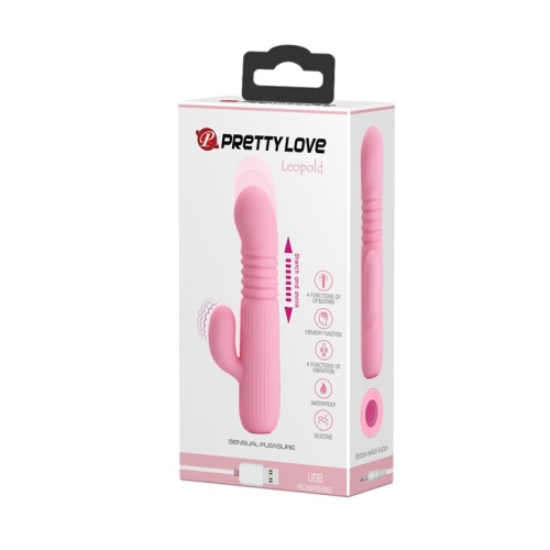 Вібратор зі стимуляцією клітора рожевий LYBAILE Pretty Love Leopold - 11