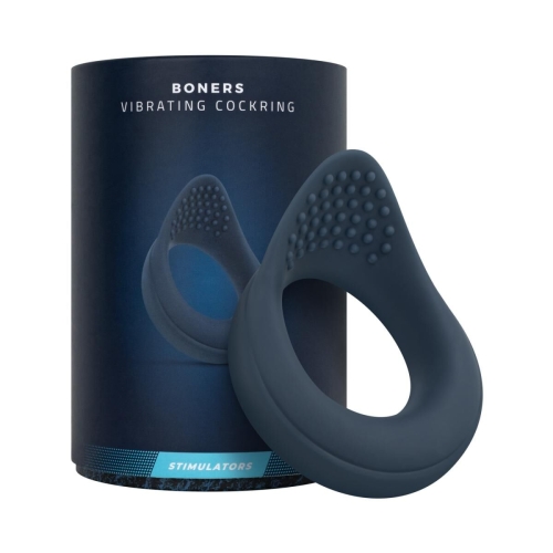 Эрекционное виброкольцо на член синее Boners Vibrating Cock Ring with Perineum Stimulation - 10