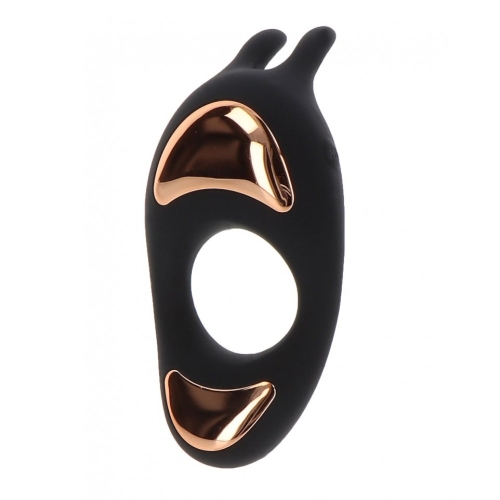 Эрекционное виброкольцо черного цвета Toy joy Lotus C ring - 1