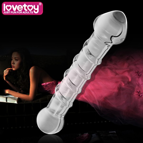 Стеклянный фаллоимитатор изогнутый Lovetoy Glass Romance прозрачный - 3