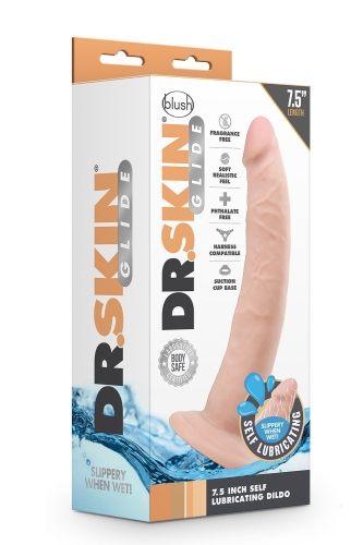 Фалоімітатор реалістичний на присосці бежевий, що самозмащується Blush Dr. Skin - 7