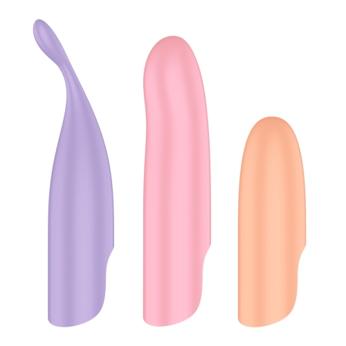 Набор вибратора со сменными насадками разных цветов Satisfyer Playful Four 4 сменные насадки - 6
