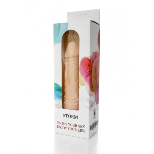 Вибратор реалистичный из киберкожи телесного цвета Boss series Wibrator Storm - 6