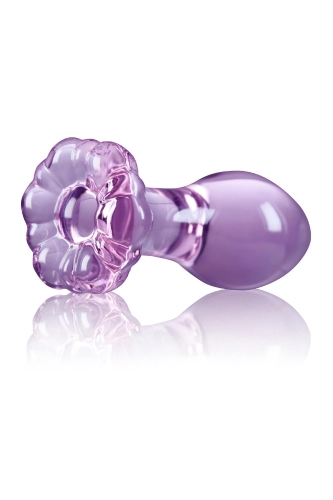 Анальний скляний затор фіолетового кольору NS Novelties Crystal Flower - 4