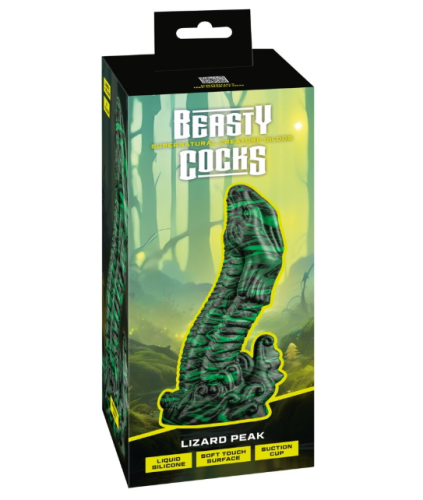 Фаллоимитатор в фантазийном образе ящерицы зеленого цвета Beasty Cocks Lizard Peak - 1