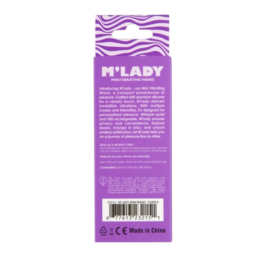 Вибромассажер Ванд мини фиолетовый BMS Factory M’Lady Mini Vibrating Wand - 4