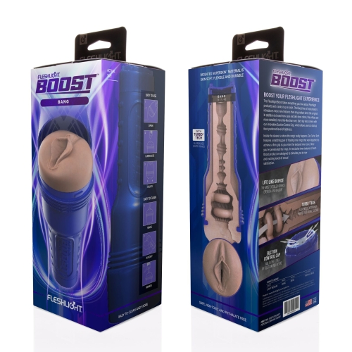 Мастурбатор вагина в колбе с плавающими кольцами телесного цвета Fleshlight Boost Bang - 7
