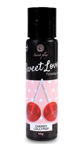 Оральный лубрикант на кремообразной основе со вкусом вишни Secret Play Sweet Love Cherry Lollipop Gel 60 мл - 2