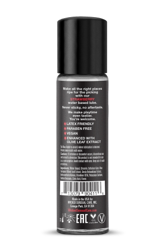 Съедобный лубрикант с клубничным ароматом для орального секса WICKED AQUA 30ML - 2