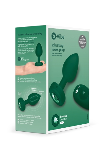 Анальна пробка з вібрацією та пультом B-Vibe для інтимних ігор силіконова зелена - 8