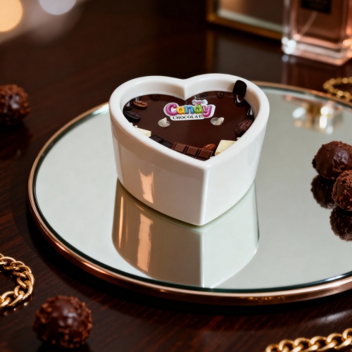 Масажна свічка у формі серця з ароматом шоколаду Candy Chocolate 70 мл - 14