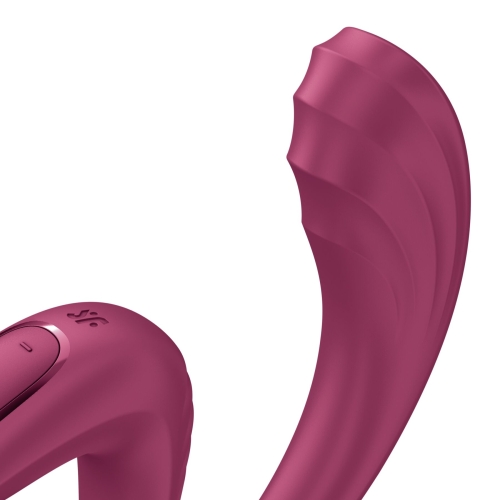 Вагинально-клиторальный вибратор красный Satisfyer G for Goddess 3 Wine Red 2 мотора - 4