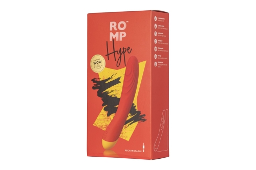 Вібратор для точки G та клітора червоний Romp Hype - 7