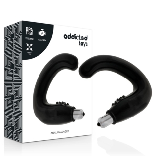 Вибромассажер простаты для мужчин силикон черного цвета Addicted Toys Anal Massager Black