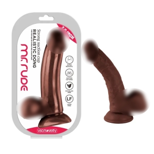 Фалоімітатор реалістичний на присосці Realistic Dong Brown Mr. Rude 7.9 коричневий