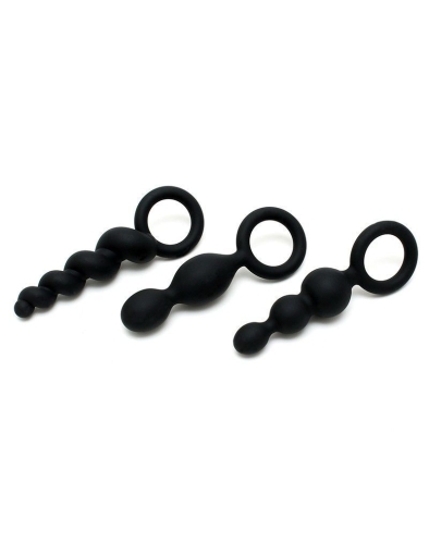 Набір анальних силіконових пробок різної конфігурації Satisfyer Plugs black (set of 3) - 2