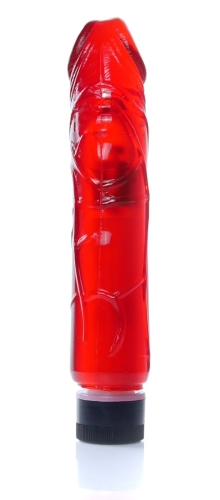 Вибратор реалистичный красный Boss Series Juicy Jelly Multispeed длина 22 см диаметр 4 см - 4